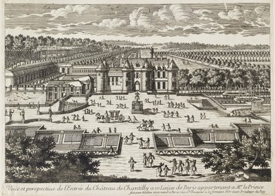 View of the Chateau de Chantilly from the Orangerie by Francois Antoine Aveline